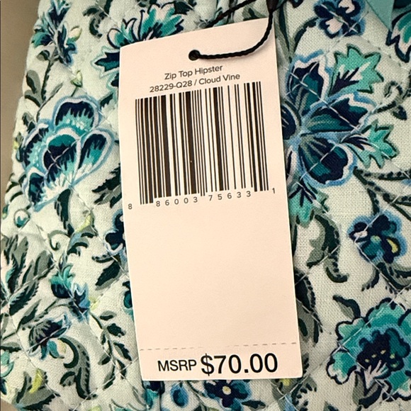 Vera Bradley zip, top hipster, cloud vine Crossbody Bag - Picture 4 of 7